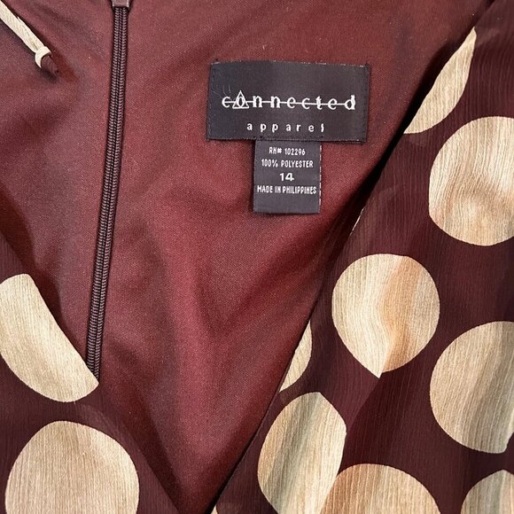 Olive Polka Dot Prom Formal Dress Size 14 - Picture 4 of 5